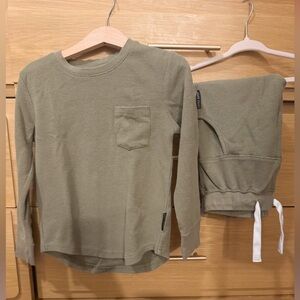 Little Bipsy Waffle Jogger Set - Olive